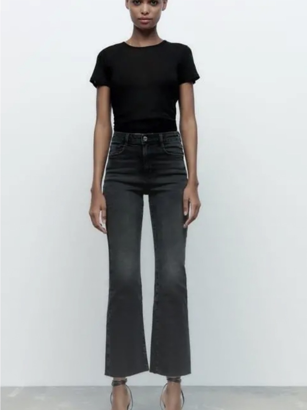Zara High Waisted Mini Flare Jeans